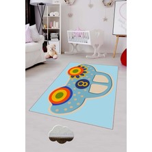 Pelangi Desenli Renkli Dijital Baskılı Yıkanabilir Kaymaz Taban Modern Mutfak Halısı (Süngersiz)