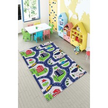 Pelangi Ekonomik Desenli Renkli Dijital Baskı Yıkanabilir Kaymaz Taban Modern Çocuk Halısı.(Süngersiz)