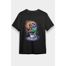 Darkhane Uzakdoğu Ejderha Siyah Unisex Tişört T-Shirt