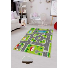 Pelangi Desenli Renkli Dijital Baskılı Yıkanabilir Kaymaz Taban Modern Mutfak Halısı (Süngersiz)