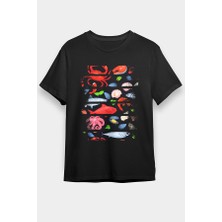 Darkhane Midye Içinde Sedefli Inci Istiridye Siyah Unisex Tişört T-Shirt