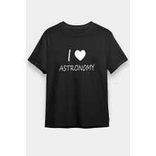 Darkhane Astronomi Sevenler Siyah Unisex Tişört T-Shirt