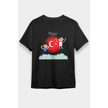 Darkhane 23 Nisan Ulusal Egemenlik ve Çocuk Bayramı
 Siyah Unisex Tişört T-Shirt
