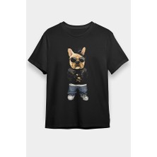 Darkhane Rap Hip Hop Buldog Siyah Unisex Tişört T-Shirt