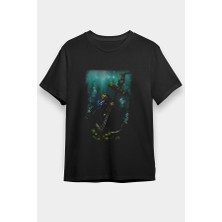 Darkhane Dalgıç Siyah Unisex Tişört T-Shirt