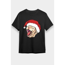 Darkhane Yeni Yıl Kedi Siyah Unisex Tişört T-Shirt