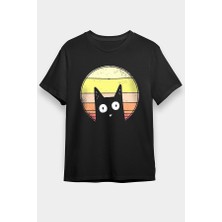 Darkhane Kedi Siyah Unisex Tişört T-Shirt