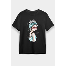 Darkhane Kırmızı Gözlük Tarzı Siyah Unisex Tişört T-Shirt