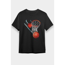 Darkhane Basketbol Potası Siyah Unisex Tişört T-Shirt