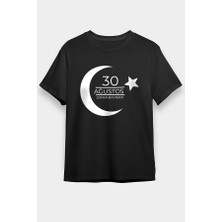 Darkhane 30 Ağustos Zafer Bayramı Siyah Unisex Tişört T-Shirt