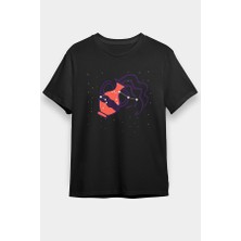 Darkhane Kova Burcu Siyah Unisex Tişört T-Shirt