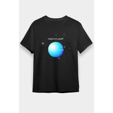 Darkhane Neptün Siyah Unisex Tişört T-Shirt