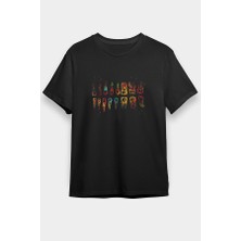 Darkhane Diş Diyagramı Renkli Siyah Unisex Tişört T-Shirt