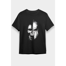 Darkhane Sparta Kurukafa Siyah Unisex Tişört T-Shirt