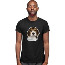 Darkhane Beagle Sevimli  Siyah Unisex Tişört T-Shirt