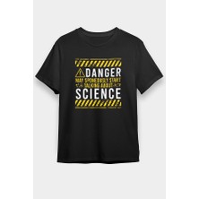 Darkhane Bilim Tehlikeli Siyah Unisex Tişört T-Shirt