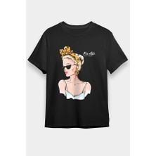 Darkhane Sarışın Kız Fashion Vogue Siyah Unisex Tişört T-Shirt