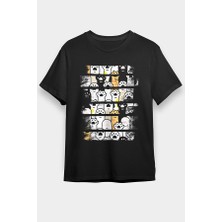 Darkhane Kedi Patileri  Siyah Unisex Tişört T-Shirt