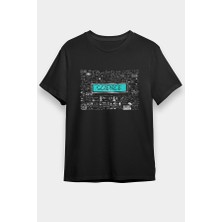 Darkhane Bilimin Tüm Dalları Semboller Siyah Unisex Tişört T-Shirt