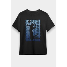 Darkhane Voleybol Siyah Unisex Tişört T-Shirt