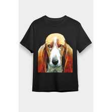 Darkhane Base Basset Hound  Siyah Unisex Tişört T-Shirt