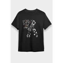 Darkhane Benekli Dalmaçyalı Siyah Unisex Tişört T-Shirt