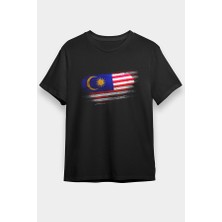 Darkhane Malezya - Malaysia Siyah Unisex Tişört T-Shirt