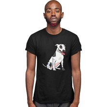 Darkhane Sevimli Bull Teriyer - Bull Terrier Siyah Unisex Tişört T-Shirt