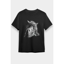 Darkhane Elmas Gergedan Siyah Unisex Tişört T-Shirt