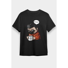 Darkhane Kahve Seven Pug Siyah Unisex Tişört T-Shirt