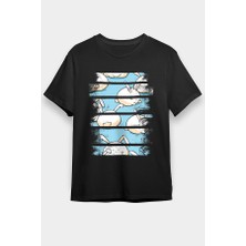 Darkhane Tavşan Siyah Unisex Tişört T-Shirt