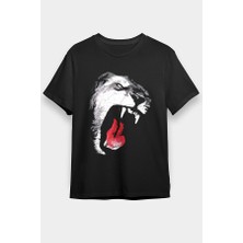 Darkhane Kükreyen Kaplan Siyah Unisex Tişört T-Shirt