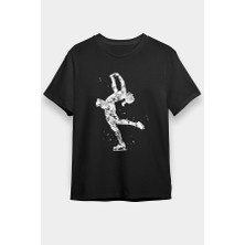 Darkhane Buz Pateni Siyah Unisex Tişört T-Shirt