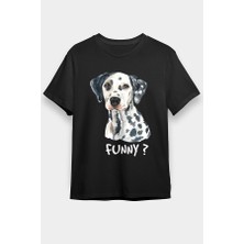 Darkhane Eğlenceli Dalmaçyalı Siyah Unisex Tişört T-Shirt