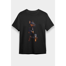 Darkhane Yavru Doberman Siyah Unisex Tişört T-Shirt