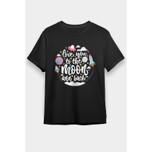 Darkhane Ayı Seviyorum Siyah Unisex Tişört T-Shirt