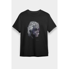 Darkhane Albert Einstein Tipografi Siyah Unisex Tişört T-Shirt