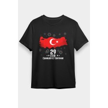 Darkhane 29 Ekim Cumhuriyet Bayramı Siyah Unisex Tişört T-Shirt