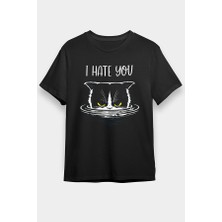 Darkhane Memnuniyetsiz Kedi Siyah Unisex Tişört T-Shirt