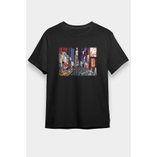 Darkhane Times Square Siyah Unisex Tişört T-Shirt