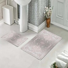 Pelangi Banyo Halısı Ikili Klozet Takımı Kaymaz Tabanlı (60 cm x 100 cm + 40 cm x 60 Cm)