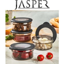 Jasper JPR-0105 Çok Amaçlı 415ML 4 Adet Cam Saklama Kabı Saklama Seti