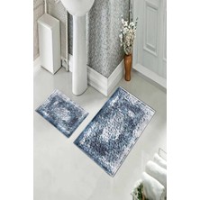 Pelangi Banyo Halısı Ikili Klozet Takımı Kaymaz Tabanlı (60 cm x 100 cm + 40 cm x 60 Cm)