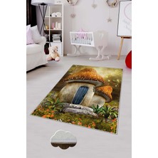 Pelangi Desenli Renkli Dijital Baskılı Yıkanabilir Kaymaz Taban Modern Mutfak Halısı (Süngersiz)