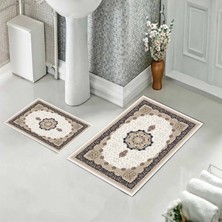 Pelangi Banyo Halısı Ikili Klozet Takımı Kaymaz Tabanlı (60 cm x 100 cm + 40 cm x 60 Cm)