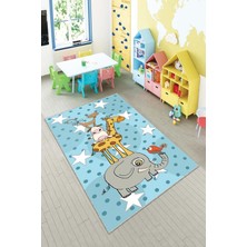 Pelangi Desenli Renkli Dijital Baskı Yıkanabilir Kaymaz Taban Modern Çocuk Halısı ve Yolluk.