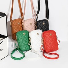 Kensen Shop Beyaz Stil Yeni Kadın Telefon Crossbody Çanta Eşkenar Dörtgen Nakış Omuz Askılı Çanta Basit Taşınabilir Bozuk Para Cüzdanı Kılıflı Çanta Kızlar Için Çanta (Yurt Dışından)