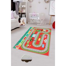 Pelangi Desenli Renkli Dijital Baskılı Yıkanabilir Kaymaz Taban Modern Mutfak Halısı (Süngersiz)