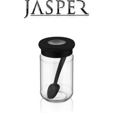 JASPER  Jasper JPR-0106 6 Adet Stantlı 380ML Kaşıklı Cam Tuzluk Biberlik Baharatlık Seti