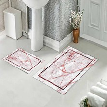 Pelangi Banyo Halısı Ikili Klozet Takımı Kaymaz Tabanlı (60 cm x 100 cm + 40 cm x 60 Cm)